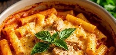 Макароны с паштетом и сыром