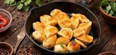 Жареные пельмени
